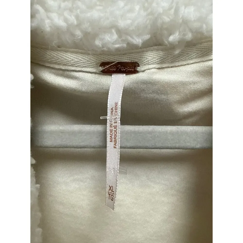 Free People Oversized Selma Cardi Color Block Sherpa Cardigan Bohemian Size XL